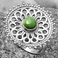 thumbnail image 2 of Artisan Rare Turquoise Nevada Aztec Mt 925 Silver Ring s.8 Jewelry R-1107 SDR169385, 2 of 5