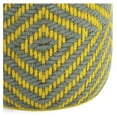 thumbnail image 6 of Exlonjet 18 Inch Boho Round Woven Outdoor/ Indoor Pouf in Grey and Yellow Recycled PET Polyester, For the Living Room, Bedroom and, 6 of 9