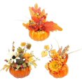 thumbnail image 1 of Juego de 3 decoraciones de mesa que incluyen calabaza artificial para decoraciones de otoño de Acción de Gracias de Halloween (cada pieza tiene una forma diferente), 1 of 5