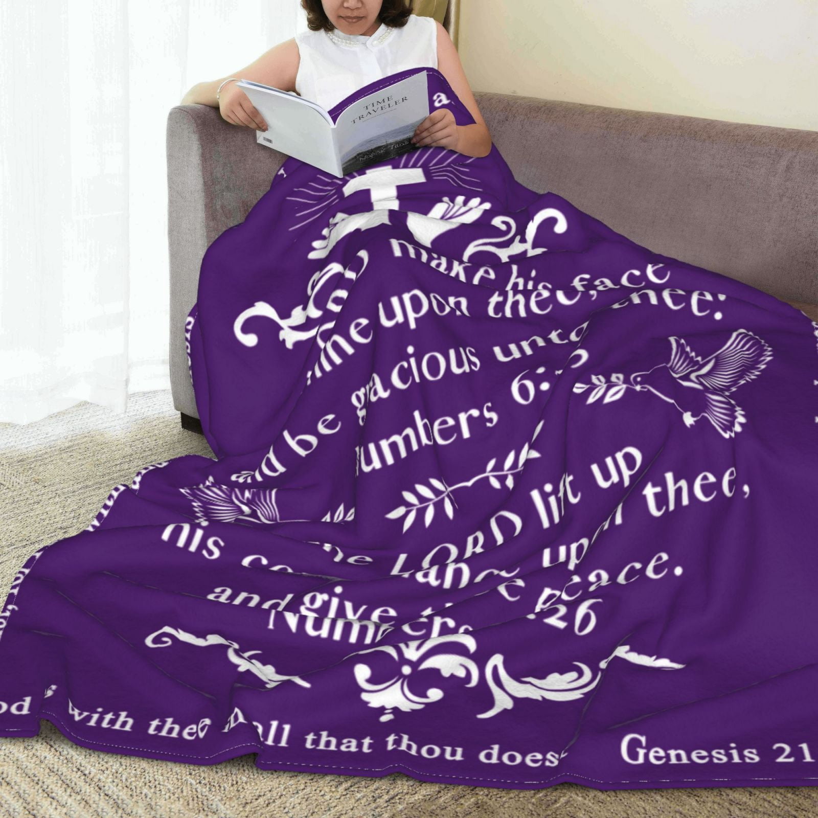 WISH TREE Healing Throw Blanket with Inspirational Thoughts and Prayers