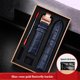 thumbnail image 3 of Correa de reloj de cuero negro y azul con hebilla de mariposa para hombre y mujer, compatible con todas las marcas de relojes, 12/14/15/16/18/19/20/22/23 mm, 3 of 5
