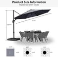 thumbnail image 3 of PURPLE LEAF Parasol Rond Déporté de 3,35 m (11 Pi) pour Terrasse Ou Jardin, Grand Parasol Suspendu en Aluminium avec Rotation à 360°, Réglable, Gris, 3 of 9