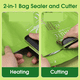thumbnail image 4 of Sellador de bolsas Mini, Sellador de bolsas 2 en 1 Sellador térmico con cortador, Máquina reselladora de bolsas portátil de mano para bolsas de plástico para papas fritas, 4 of 6