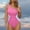 Pink, variant on Sakmal One Piece Swimsuit Women Shapewear Tummy Control Black Swimsuits Patchwork Swimwear
