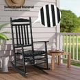 thumbnail image 2 of VINGLI Wood Rocking Chair Outdoor with 450 lbs Support Relaxing Rocker Solid Wood High Back Seat Reclining Seat for Deck, Garden, Backyard, Porch, Indoor or Outdoor Use, Black, 2 of 7