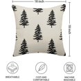 thumbnail image 6 of Christmas Pillow Covers 18x18 Set of 2 Black Christmas Tree Print Decorative Case Winter Holiday Xmas Throw Pillows Outdoor Square Linen Cushion Cover for Home Sofa Couch, 6 of 6