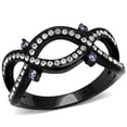 thumbnail image 1 of Alamode TK3047-9 Bague en Acier Inoxydable Noire IP pour Femmes avec Grade AAA CZ en Améthyste - Taille 9, 1 of 1