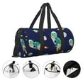 thumbnail image 5 of Haiem Astronaut Dinosaur and Space Pattern Gym Bag for Women Men, Waterproof Travel Duffel Bags, Personal Item Travel Bag Weekender Bag with Shoes Compartment & Wet Pocket, 5 of 8