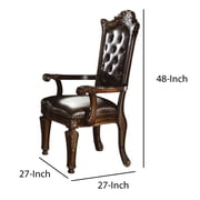 ACME Vendome Dining Arm Chair in PU and Cherry (Set of 2)