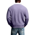thumbnail image 3 of OIOLOYJM Waffle Shirts for Men Casual Henley Polo Shirts Long Sleeve Knit T-Shirt Trendy Textured 1/4 Zip Pullover Tops Purple M, 3 of 4