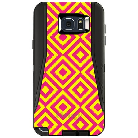 CUSTOM Black OtterBox Defender Series Case for Samsung Galaxy Note 5 - Hot Pink Yellow Diamond