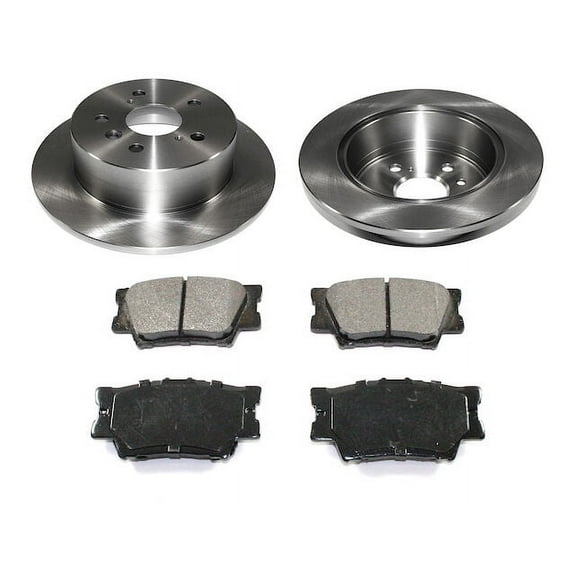 Rear Ceramic Brake Pads and Rotor Kit - Compatible with 2012 - 2017 Toyota Camry 2013 2014 2015 2016