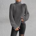 thumbnail image 3 of Long Sleeve Turtleneck Sweater Women Winter Pullover Polyester Knit Top Loose Fit Cable Weaving Comfortable Winterwear, 3 of 9