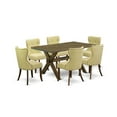 thumbnail image 6 of East West Furniture X-Style 7-piece Wood Dining Set in Brown and Limelight, 6 of 9