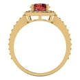 thumbnail image 4 of Halo Engagement Ring for Women - 1.335ct Natural Garnet in 14K Yellow Gold Promise Ring, 4 of 6