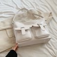 thumbnail image 4 of Bolso Hombro Cuero PU para Mujer Con Cruzado Múltiples Bolsillos Viajes () Blanco, 4 of 8