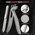 thumbnail image 3 of BEZOX Ergonomic Angled Head Precision Toenail Clipper for Senior Thick Nails - Large Finger Nail Clippers Adult with Metal Nail File - Silver, 3 of 9