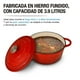 thumbnail image 3 of Olla de Hierro Fundido Esmaltado Roja Dutch Oven con Tapa 3.9 Litros CASA LITUS 3.9 Litros tipo Dutch Oven Mod. Róterdam, 3 of 10