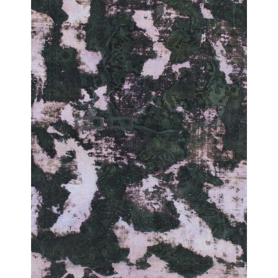 Ahgly Company Machine Washable Indoor Rectangle Abstract Gunmetal Green Area Rugs, 8' x 10'