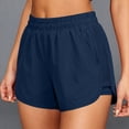 thumbnail image 5 of Cagogo Women Plus Size Elastic Waist Shorts with Pockets Quick Dry Sporty Running Yoga Workout Lounge Casual Athletic Bottoms, Navy S, 5 of 7