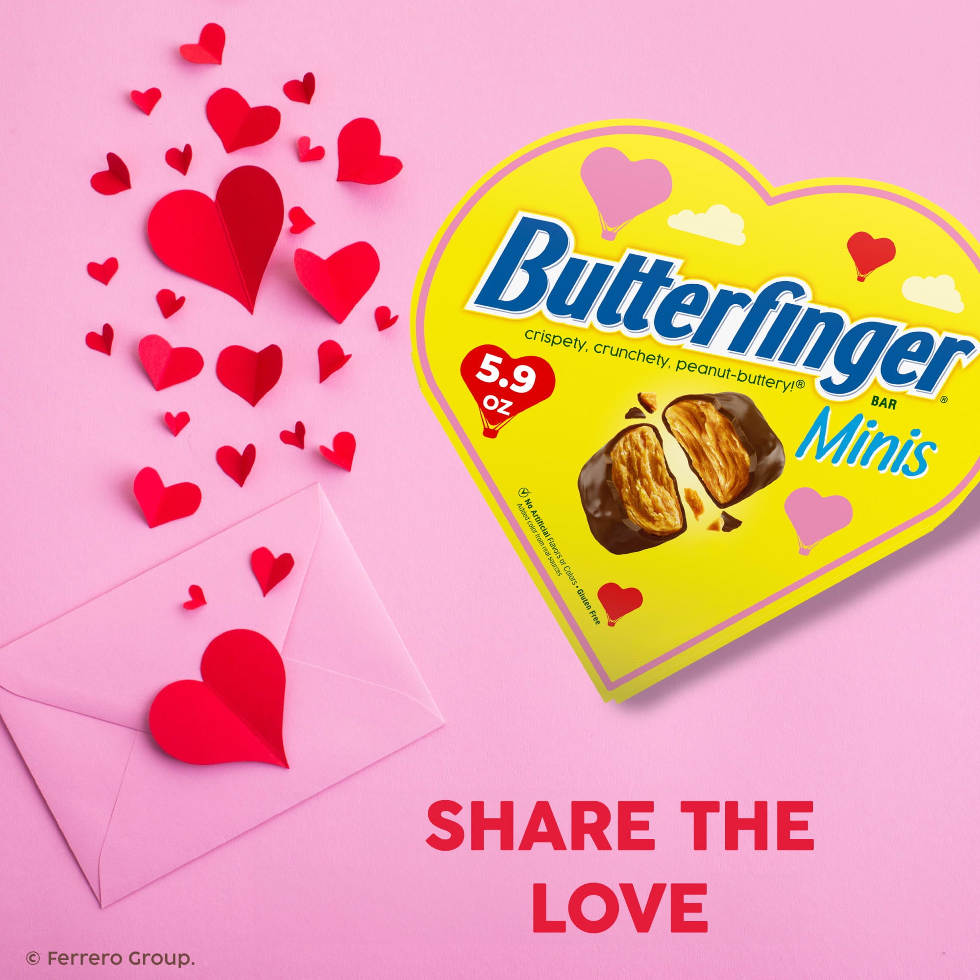 Butterfinger Minis, Peanut-Buttery, Chocolatey Candy Bars, Valentine’s Day Heart Box, 5.9 oz