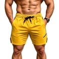 thumbnail image 2 of Aimik Men's Gym Athletic Shorts Side Zipper Pocket Contrast Drawstring Quick-Dry Summer Shorts for Workout Running Sports, 2 of 6