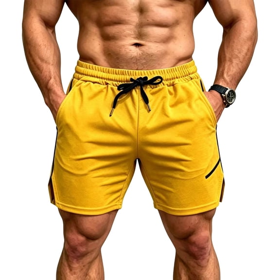 StSilkitty Workout Shorts for Mens Solid Color Elastic Drawstring Athletic Shorts with Pockets Gym Running Shorts