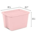 thumbnail image 2 of Sterilite Large Storage Bin, 18 Gallon Plastic Storage Container with Snap-On Lid, Pink, 2 of 11