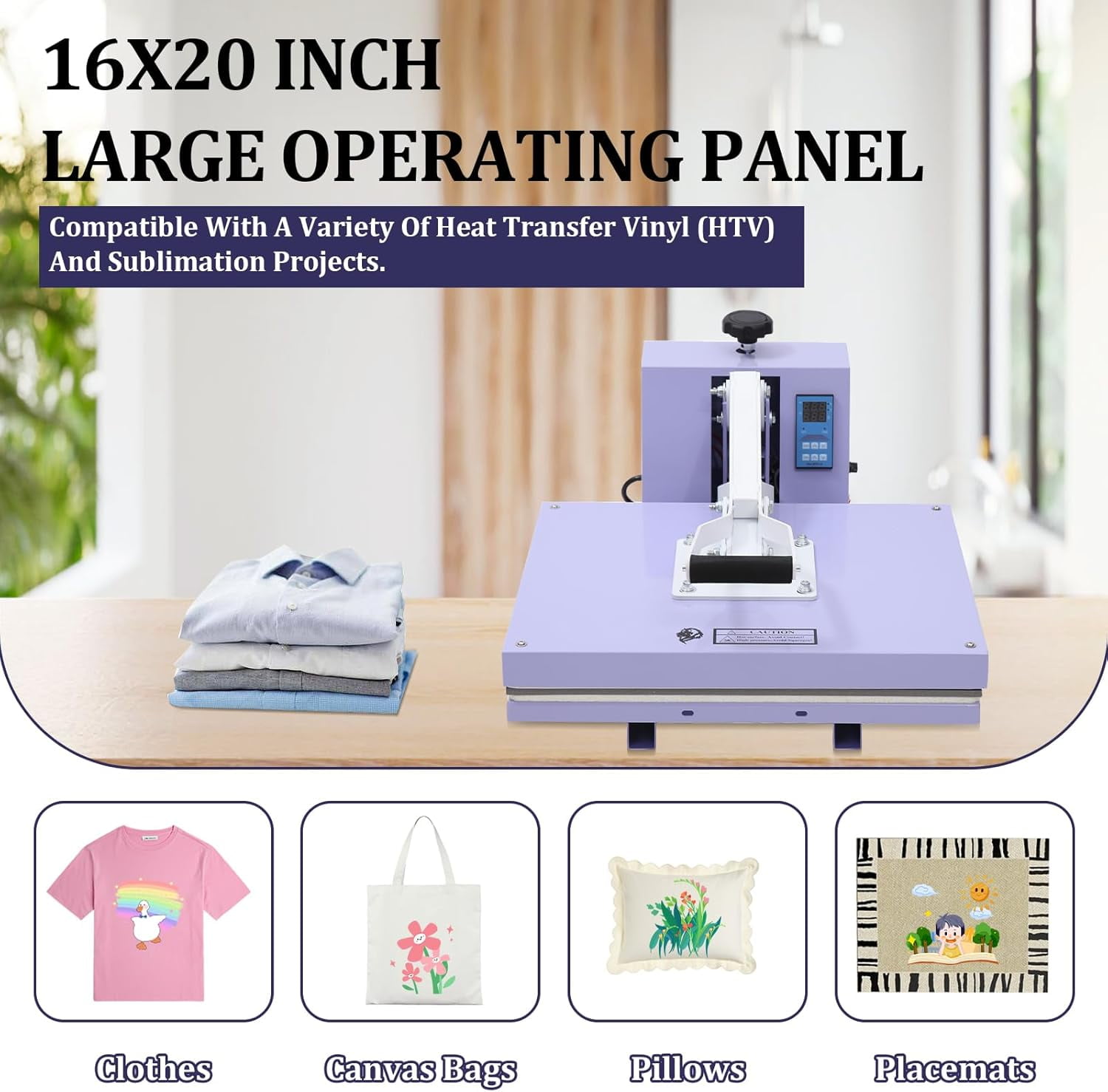 Heat Press Machine for T-Shirts, 16" x 20" Digital Industrial Sublimation Printer, Fast Heating, Digital Sublimation Printer High Pressure Heat Press Machine for Clothes Canvas Bags Pillows Placemats