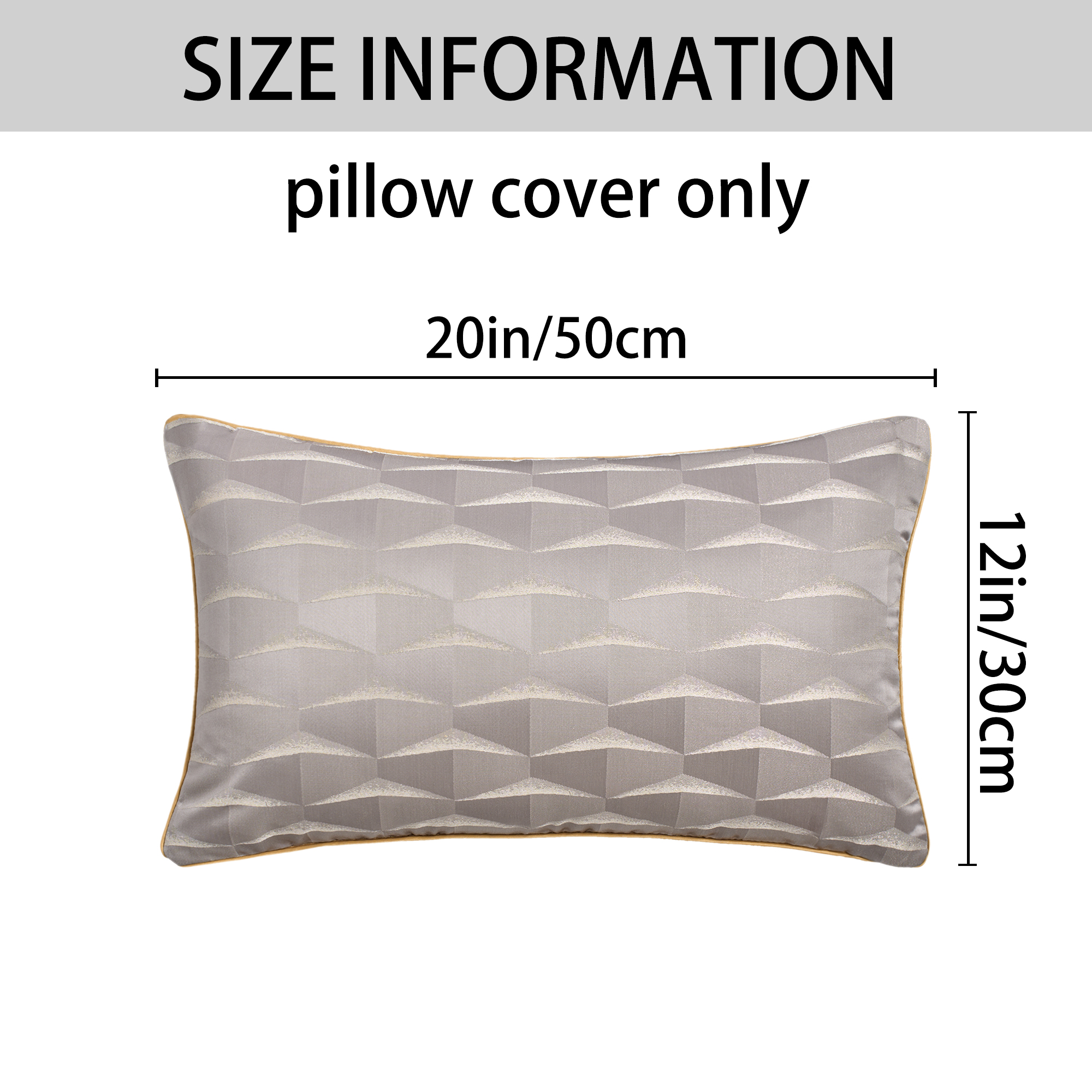Unique Bargains 2pcs Satin Throw Pillow Covers for Sofa Bed Room Grey 20" x 12"
