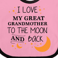 thumbnail image 4 of Inktastic I Love My Great Grandmother to the Moon and Back Boys or Girls Baby Bib, 4 of 4