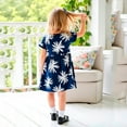 thumbnail image 4 of Gelikeya Summer Dresses for Girls Size 6-8 Short Sleeve Round Neck Casual Dress Cute Floral Prints Princess Dresess(Toddlers, Z09 Blue, 5-6 Years), 4 of 7