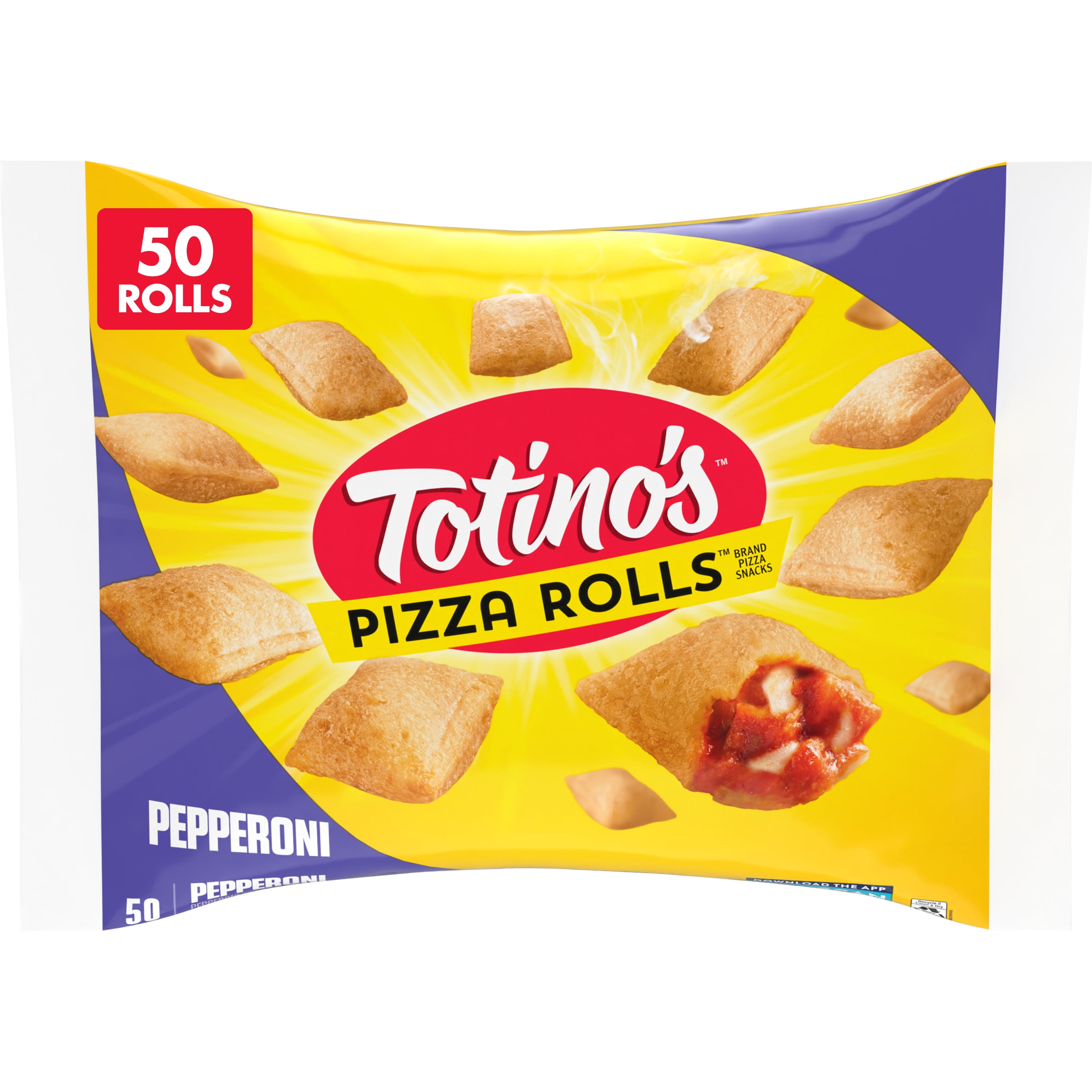 Totino's Pepperoni Pizza Rolls Snacks, 50 Rolls (Frozen)