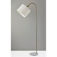 thumbnail image 2 of Adesso Meredith 59" 3-Way Marble & Antique Brass Task Floor Lamp with White Drum Shade, 2 of 5
