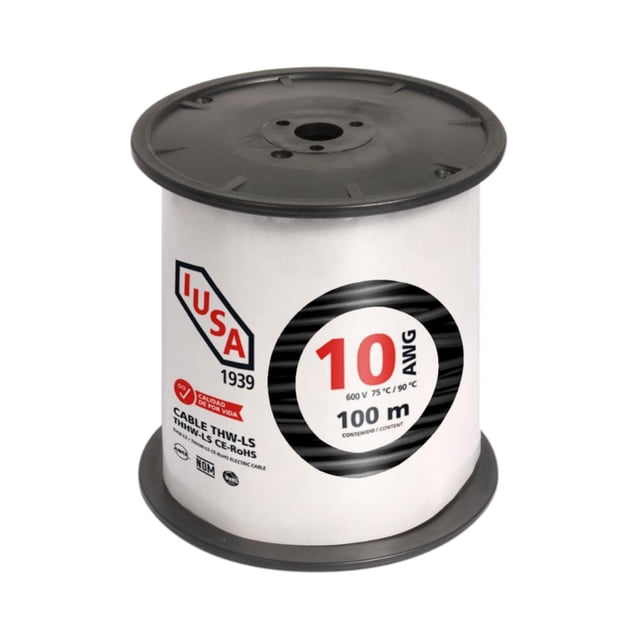 Cable Iusa Thwls/Thhwls 10 Awg Negro 100 M