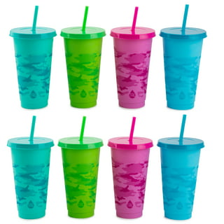 Meoky Color Changing Cups with Lids and Straws for Kids 6Pack 12oz Plastic  Reusable Cold Drink Tumblers Summer Party Cups