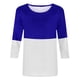 thumbnail image 4 of ICHUANYI Clearance Women's Fashion Printed Loose T-shirt Mid-length 3/4 Sleeves Blouse Round Neck Casual Tops(Blue, M) ICHUANYI WER2023081113772, 4 of 4