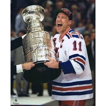 Mark Messier New York Rangers Autographed 16" x 20" Receiving Stanley Cup Photograph - Fanatics Authentic Certified