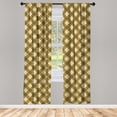 thumbnail image 5 of Ambesonne Plaid Window Curtains, Brown Diagonal Retro, Each 28" W x 63" L, Pale Brown Green Beige, 5 of 5