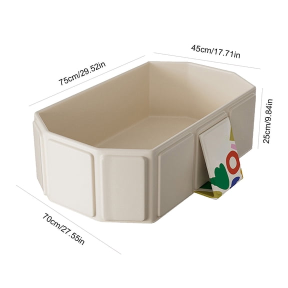 Rkxzt Plastic Bathtub Foldable Pet Bathtub for Dogs and Cats with Sturdy Support Legs 75x70x45cm White Plastic Indoor Outdoor Use Bathroom