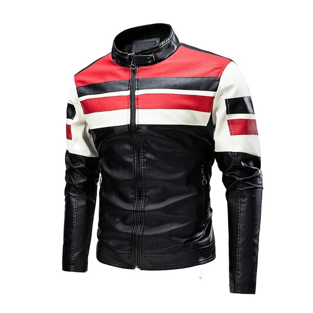 Nueva chaqueta de cuero para hombre, chaqueta de motocicleta elegante de otoño/invierno de talla grande, venta de Amazon, ropa para hombre con sobrepeso