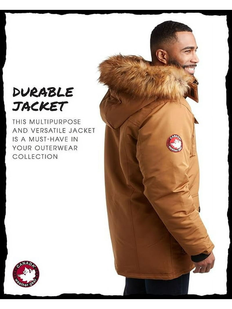 CANADA WEATHER GEAR Men's Winter Coat - Heavyweight Teflon Canvas