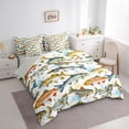 thumbnail image 2 of Feelyou Watercolor Spotted Fish Splash Bedding Comforter Set for Boys Girls, Lake Ocean Wildlife King Bedding Sets, Orange White, Grey Reversible, 7 Pieces, 2 of 7