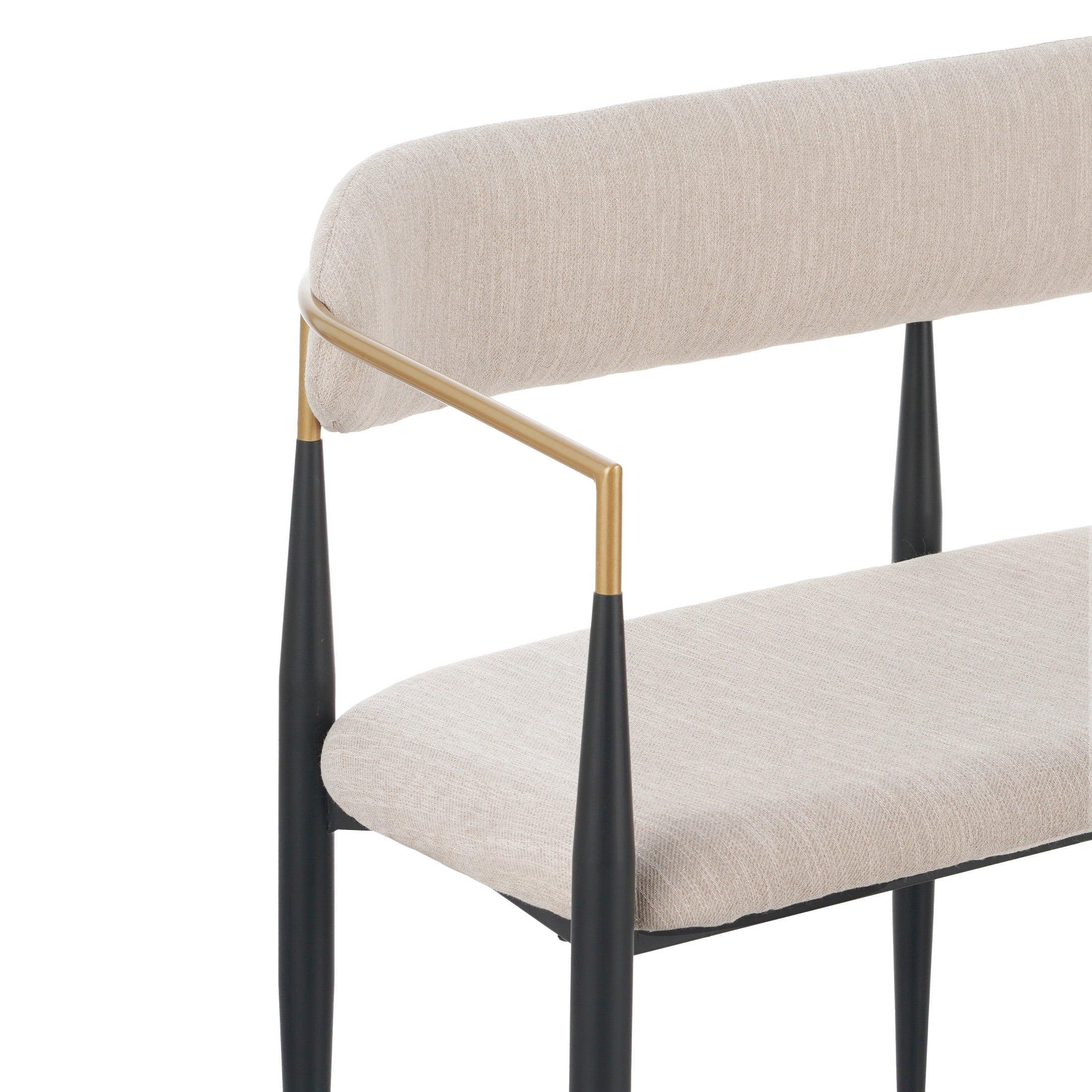 Christopher Knight Home Minimalist Fabric Upholstered Loveseat with Metal Frame, Beige