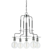 Cal Lighting Transformer 5-Light Metal Chandelier in Brushed Steel Silver
