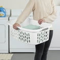 thumbnail image 3 of Sterilite HipHold Laundry Basket, 1.5 Bushel Plastic Clothes Hamper, White, 24 Pack, 3 of 6
