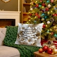 thumbnail image 4 of HCBY White Relief Aesthetic Christmas Throw Pillow Covers 18", Soft Comfy Xmas Santa Claus Trees Pillow Cases, Poinsettia Snowman Reindeer 3D Decor for Couch Sofa Living Room Bed Gift idea, 4 of 6
