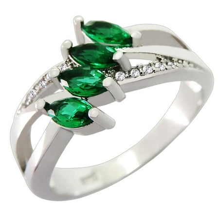 AkoaDa Horse Eye Green Zircon Ring S925 Silver 2019 Summer Hot Selling Unique Craft Jewelry