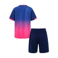 thumbnail image 2 of inlzdz Kids Football Kit Football Uniform Jerseys Soccer T-shirt and Mesh Shorts Set Soccer Tracksuit Sportswear Royal Blue 11-12, 2 of 7