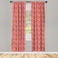 thumbnail image 4 of Ambesonne Floral Window Curtains, Abstract Funky Colors Layout, Each 28" W x 95" L, Vermilion Pale Teal, 4 of 4